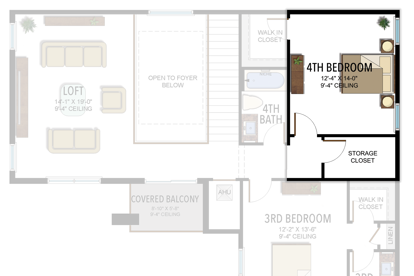 Hall Storage in lieu of 4th Bedroom Retreat