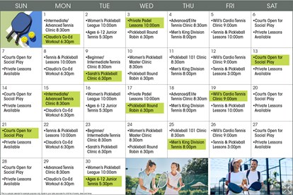 See What a Week Could Look Like at the Racquet Club