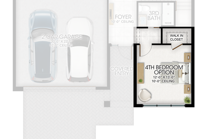 Optional 4th Bedroom in lieu of Den
