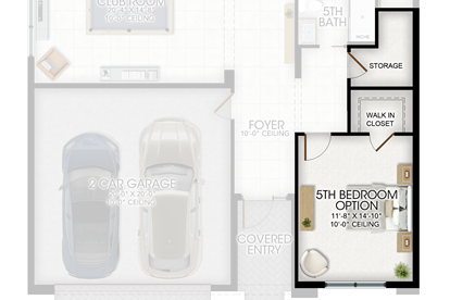 Optional 5th Bedroom in lieu of Den