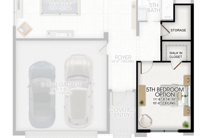 Optional 5th Bedroom in lieu of Den