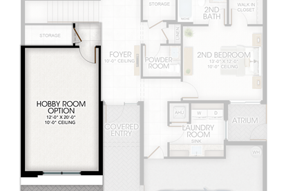 Hobby Room in lieu of 1 Car Garage