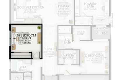 4th Bedroom in lieu of Den