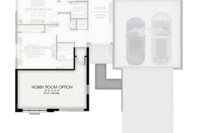 Hobby Room in lieu of 1 Car Garage