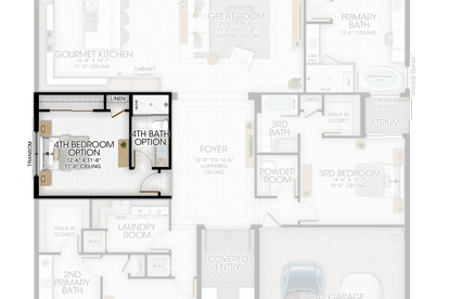 4th Bedroom and 4th Bathroom in lieu of Club Room