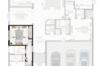 4th Bedroom in lieu of Den