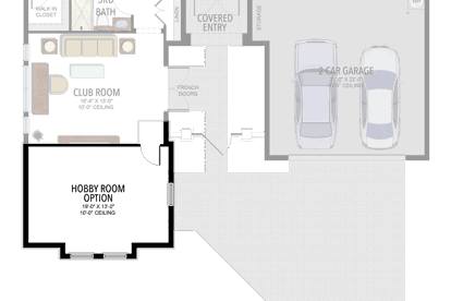 Hobby Room in lieu of 1 car Garage