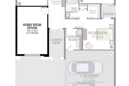 Hobby Room in lieu of 1 Car Garage