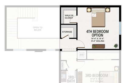 4th Bedroom in lieu of Loft