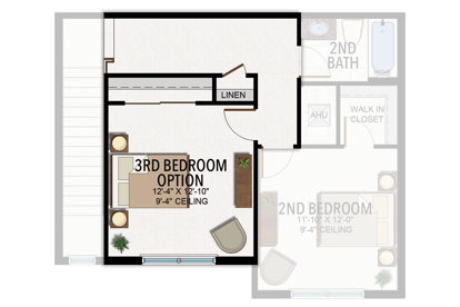 3rd Bedroom in lieu of Loft