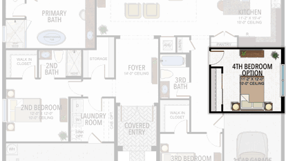 4th Bedroom in lieu of Den