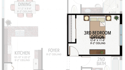 3rd Bedroom in lieu of Den