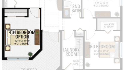 4th Bedroom in lieu of Den