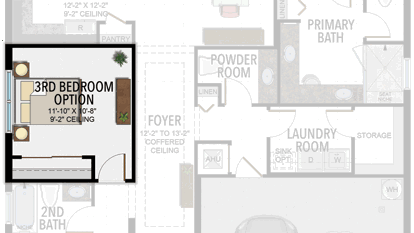 3rd Bedroom in lieu of Den