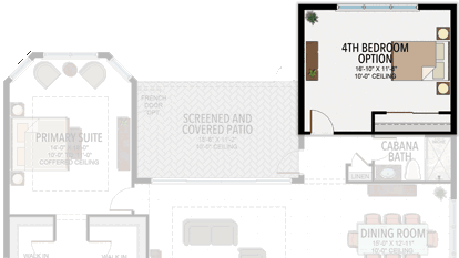 4th Bedroom in lieu of Club Room