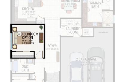 3rd Bedroom in lieu of Den