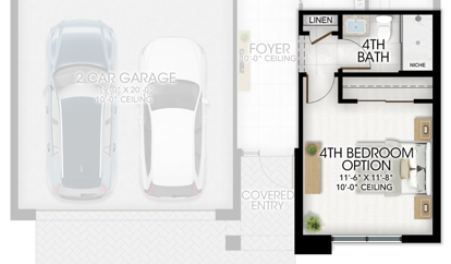 4th Bedroom in lieu of Den